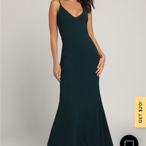 Lulu's Infinite Glory Forest Green Maxi
Dress - Size S